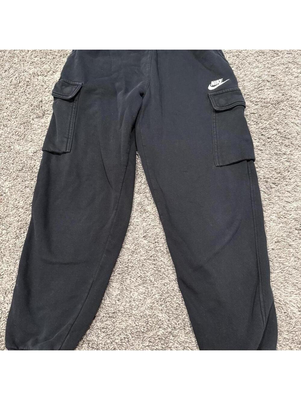 Nike Black Cargo Sweatpants with Elastic Cuffs